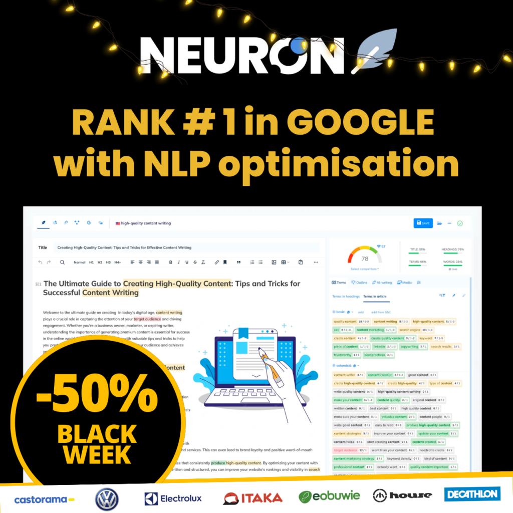 NeuronWriter Black Friday