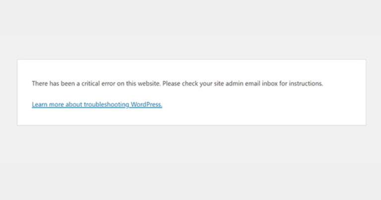How to Fix The Critical Error in WordPress