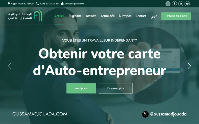 LE SITEWEB DE ANAE - lancement de l'Agence nationale de l'auto-entrepreneur 